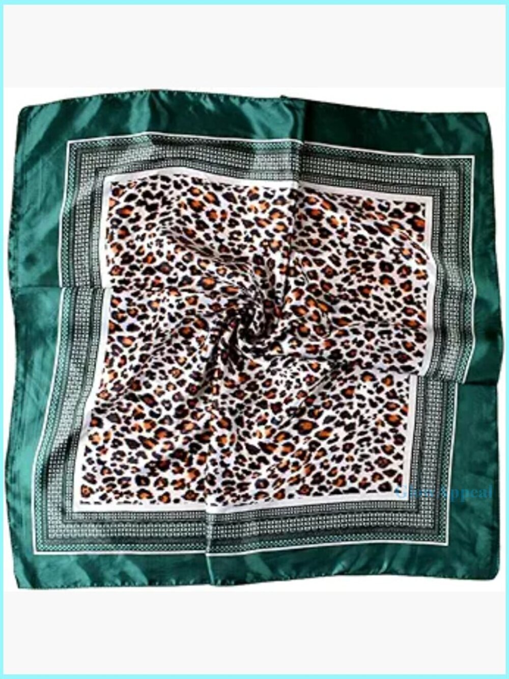 35 Inch Square Silk-Like Scarf, Leopard Print, Versatile Head Neck Wrap